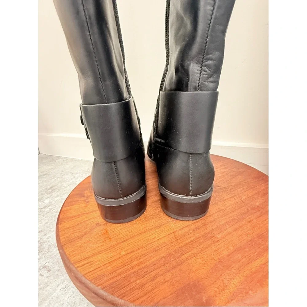 Vince Camuto‎ Black and Brown Two-Tone Over-the-Knee Riding Boots